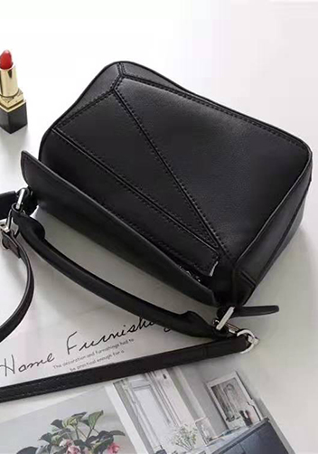 ADRIENNE MINI GEOMETRY LEATHER BAG BLACK