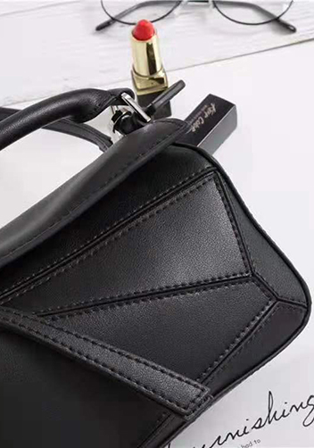 ADRIENNE MINI GEOMETRY LEATHER BAG BLACK