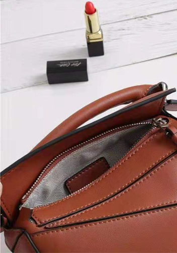 ADRIENNE MINI GEOMETRY LEATHER BAG BROWN