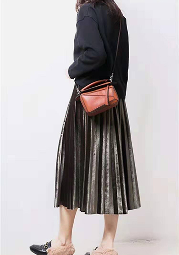 ADRIENNE MINI GEOMETRY LEATHER BAG BROWN