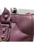 The Route 66 Goatskin Leather Large Bag Burgundy Silver Hardware