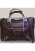 The Route 66 Goatskin Leather Large Bag Burgundy Silver Hardware