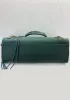 The Route 66 Goatskin Leather Large Bag Green Gold Hardware