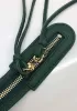 The Route 66 Goatskin Leather Large Bag Green Gold Hardware