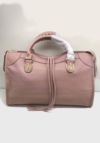 The Route 66 Goatskin Leather Large Bag Pink Gold Hardware