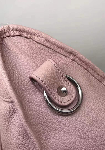 The Route 66 Goatskin Leather Large Bag Pink Silver Hardware