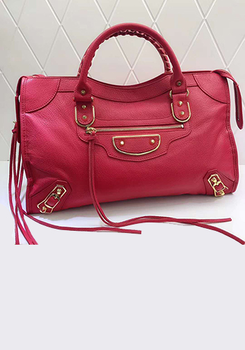 The Route 66 Goatskin Leather Large Bag Red Gold Hardware