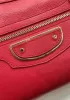 The Route 66 Goatskin Leather Large Bag Red Gold Hardware