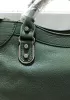 The Route 66 Goatskin Leather Medium Bag Green Silver Hardware