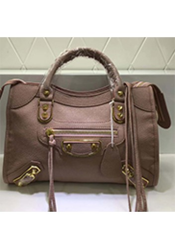 The Route 66 Goatskin Leather Medium Bag Pink Gold Hardware