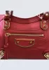 The Route 66 Goatskin Leather Medium Bag Red Gold Hardware