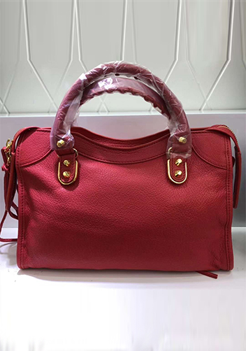 The Route 66 Goatskin Leather Medium Bag Red Gold Hardware
