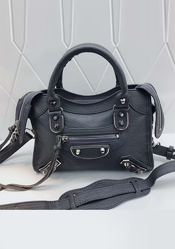 The Route 66 Goatskin Leather Small Bag Blue Silver Hardware