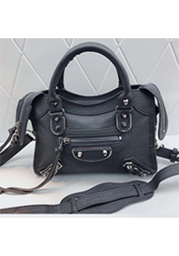 The Route 66 Goatskin Leather Small Bag Blue Silver Hardware