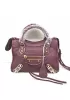 The Route 66 Goatskin Leather Small Bag Burgundy Gold Hardware