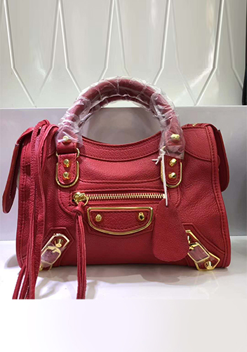 The Route 66 Goatskin Leather Small Bag Red Gold Hardware