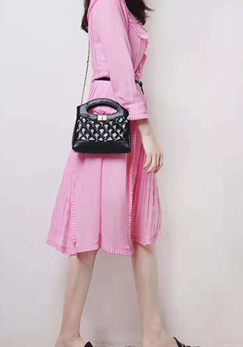 Martina Leather Mini Shopping Bag Black