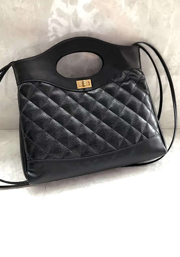 Martina Leather Shopping Bag Black