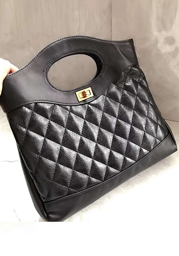 Martina Leather Shopping Bag Black