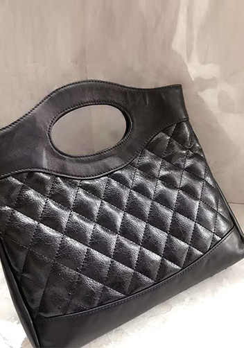 Martina Leather Shopping Bag Black
