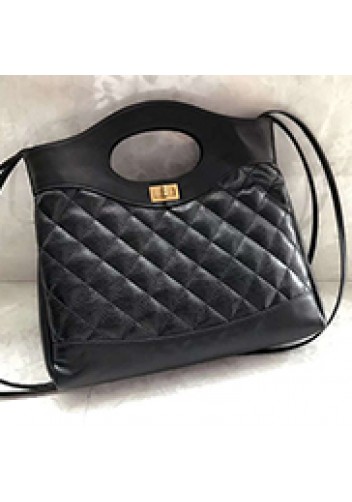 Martina Leather Shopping Bag Black