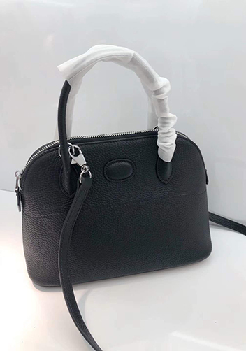 Danielle Leather Shoulder Bag Black
