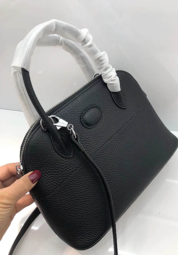 Danielle Leather Shoulder Bag Black