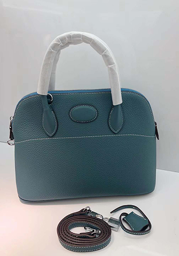 Danielle Leather Shoulder Bag Blue