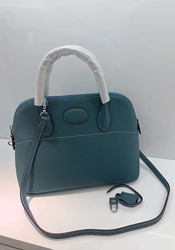 Danielle Leather Shoulder Bag Blue