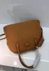 Danielle Leather Shoulder Bag Brown