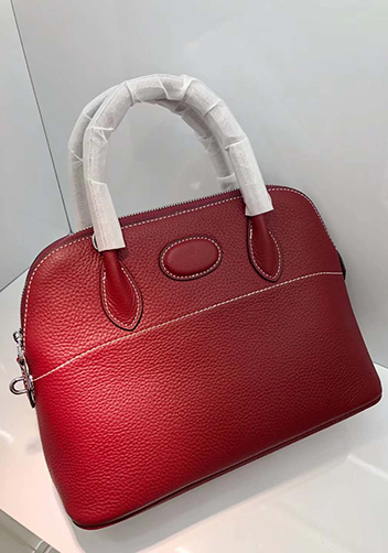 Danielle Leather Shoulder Bag Burgundy