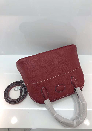 Danielle Leather Shoulder Bag Burgundy