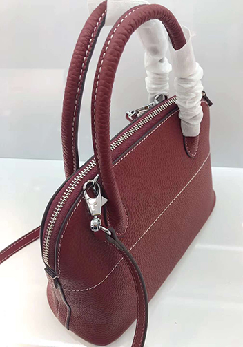 Danielle Leather Shoulder Bag Burgundy