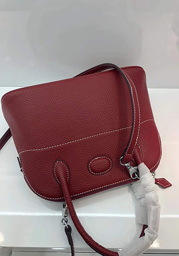 Danielle Leather Shoulder Bag Burgundy