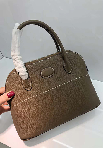 Danielle Leather Shoulder Bag Grey