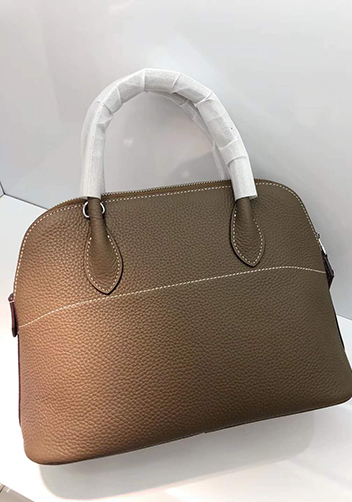 Danielle Leather Shoulder Bag Grey