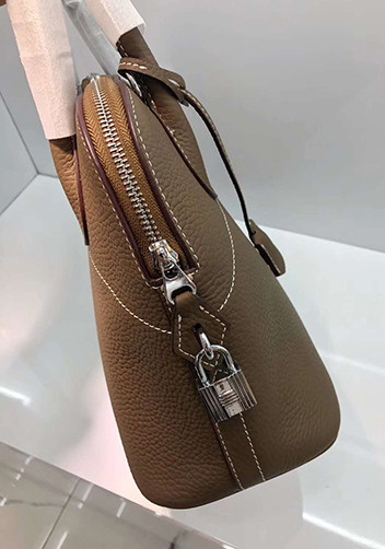 Danielle Leather Shoulder Bag Grey