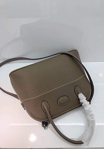 Danielle Leather Shoulder Bag Grey