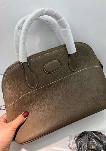 Danielle Leather Shoulder Bag Grey