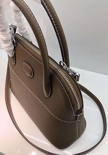 Danielle Leather Shoulder Bag Grey