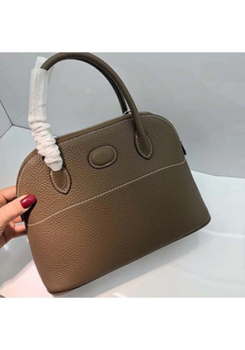Danielle Leather Shoulder Bag Grey