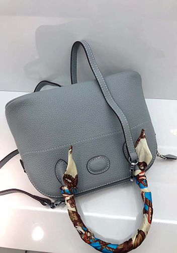 Danielle Leather Shoulder Bag Light Blue