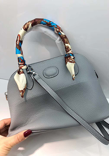 Danielle Leather Shoulder Bag Light Blue