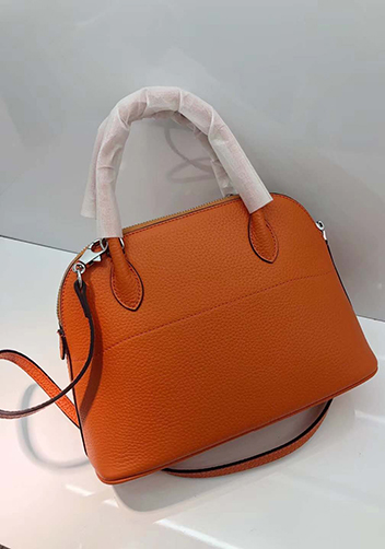 Danielle Leather Shoulder Bag Orange