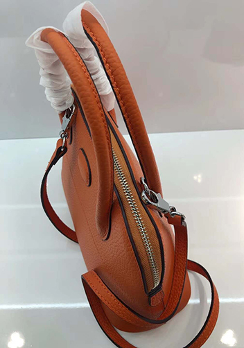 Danielle Leather Shoulder Bag Orange