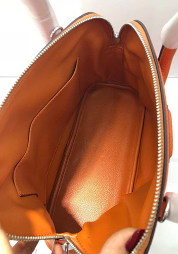 Danielle Leather Shoulder Bag Orange