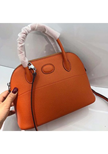 Danielle Leather Shoulder Bag Orange