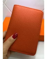 Jane Passport Cover Cowhide Leather Orange