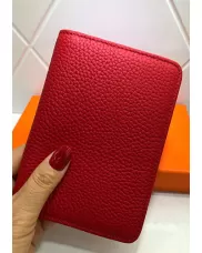 Jane Passport Cover Cowhide Leather Red