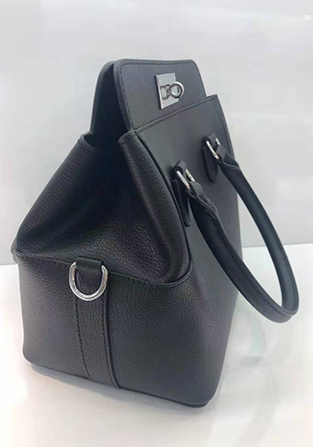 Deborah Leather Shoulder Bag Black